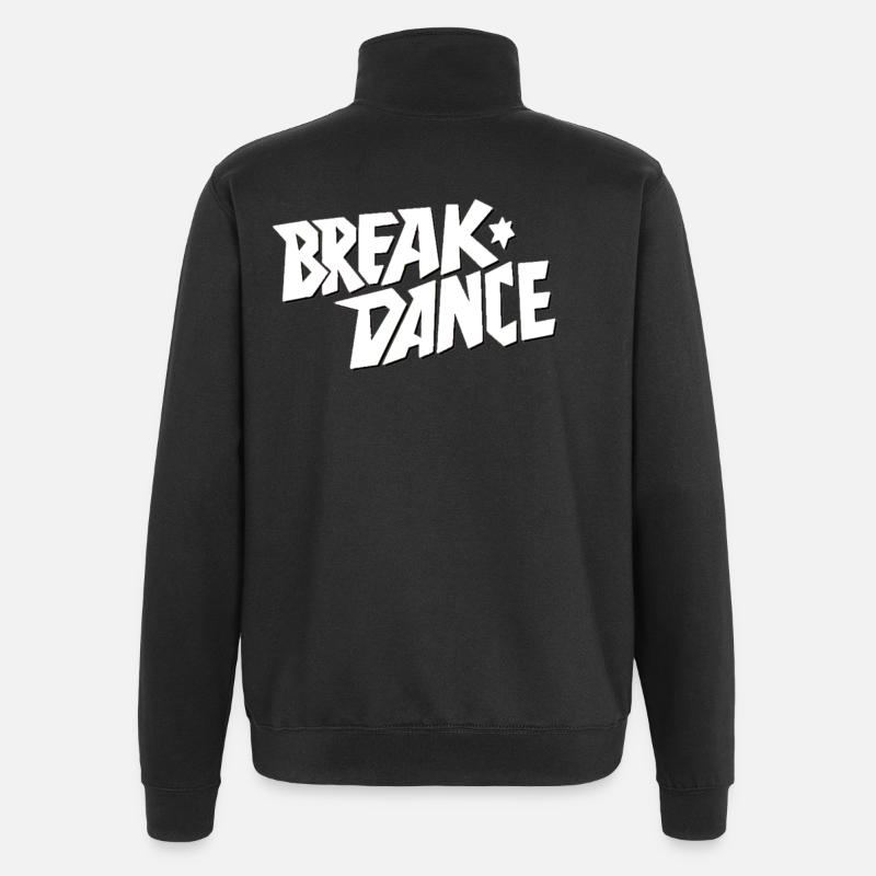 Style de danse Breakdance Lettrage - Sweat à zip 1/4 - noir