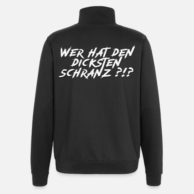 Wer hat den dicksten Schranz?!? - Quarter-Zip-Sweatshirt - Schwarz