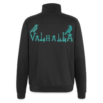 Valhalla Runenraben Stil Shirt - Quarter-Zip-Sweatshirt - Schwarz - Hinten - AI Model Male 178 dark (178cm)