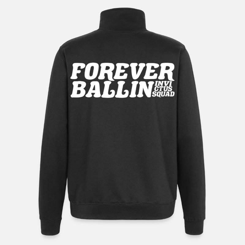 Forever Ballin Squad - Quarter-Zip Sweatshirt - black