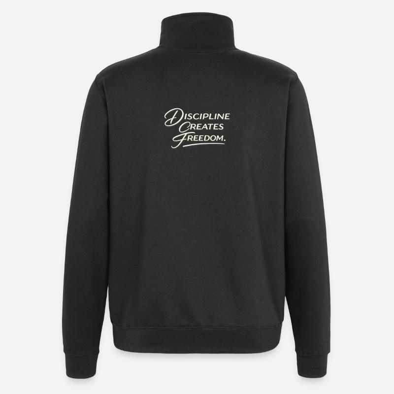 Disziplin schafft Freiheit Skript - Quarter-Zip-Sweatshirt - Schwarz