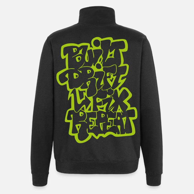 Dérivée construite Fix Repeat 02 - Sweat à zip 1/4 - noir