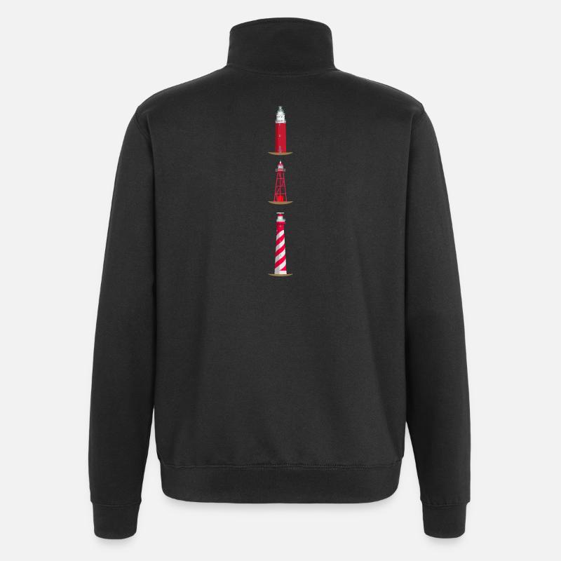 Leuchttürme Texel, Den Oever, Westerlichttoren - Quarter-Zip-Sweatshirt - Schwarz