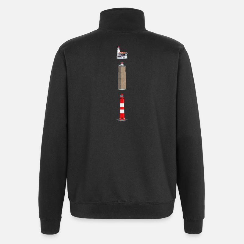 Lighthouses Ameland, Terschelling, Marche - Quarter-Zip Sweatshirt - black