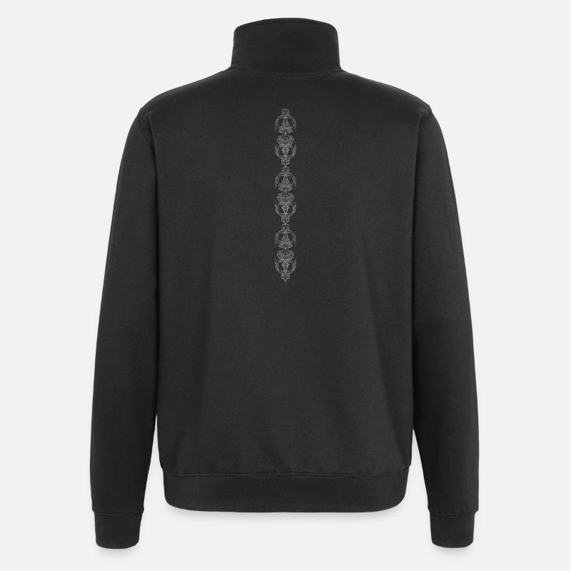 tribal x boneblood - Quarter-Zip-Sweatshirt - Schwarz