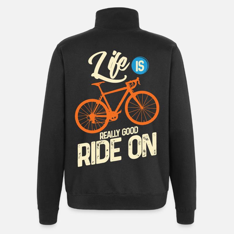 Radfahren - Quarter-Zip-Sweatshirt - Schwarz
