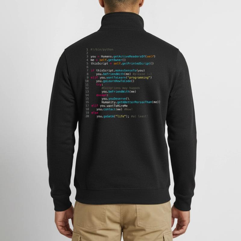 Be friends with programmers (in Python) Quarter-Zip Sweatshirt