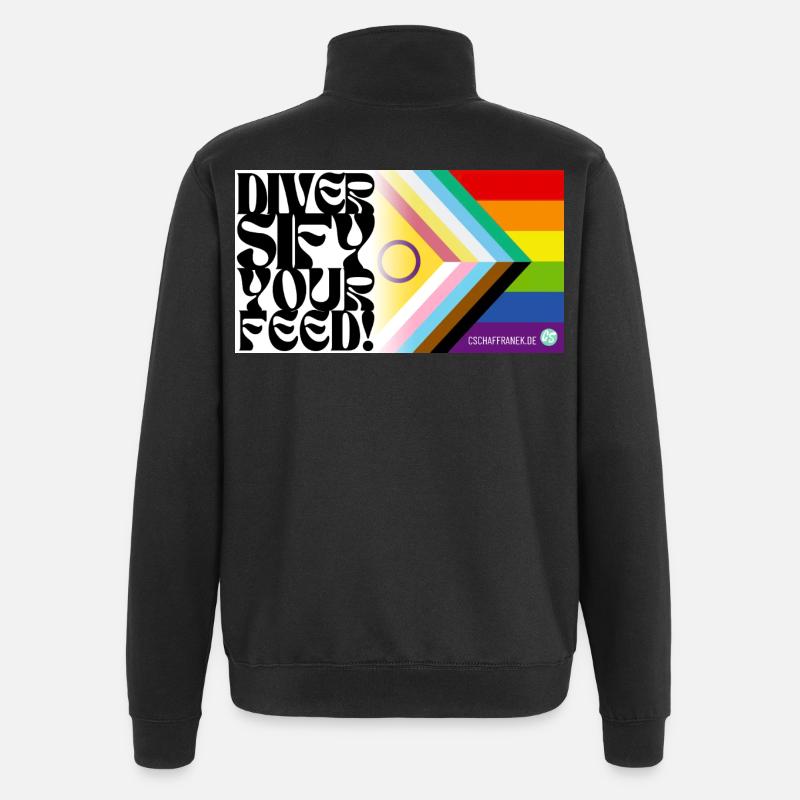 🌈♿ Fierté et handicap – y compris le drapeau - Sweat à zip 1/4 - noir