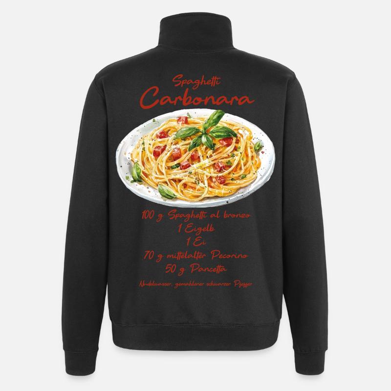 Carbonara - Sweat à zip 1/4 - noir