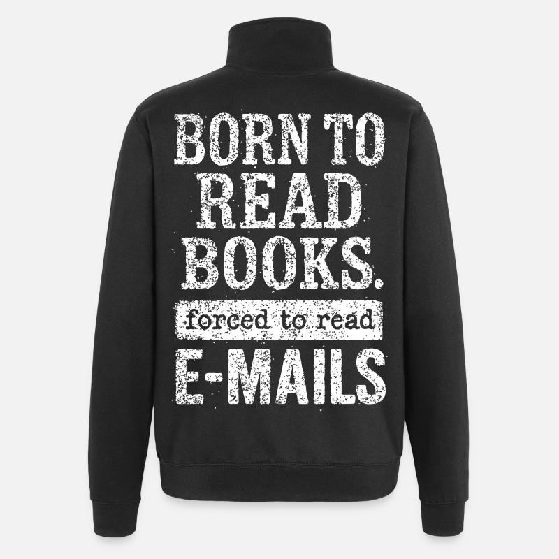 Born to Read Books – Statement - Quarter-Zip-Sweatshirt - Schwarz