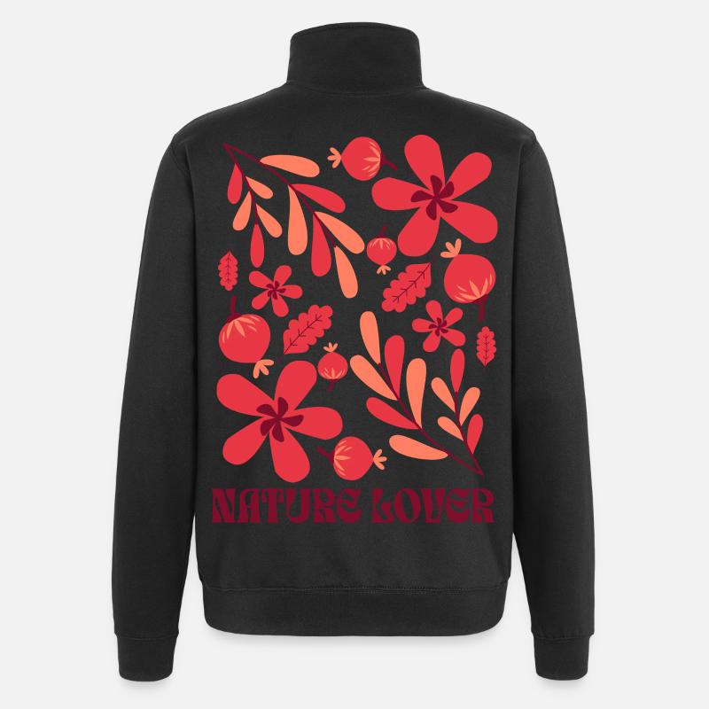 Amoureux de la nature - Sweat à zip 1/4 - noir
