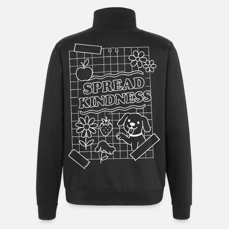 Spread Kindness (weiß) - Quarter-Zip-Sweatshirt - Schwarz