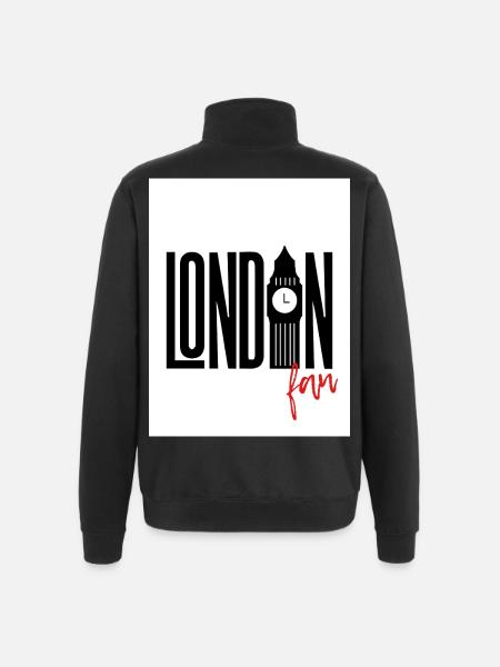 Fan de Londres - Sweat à zip 1/4 - noir
