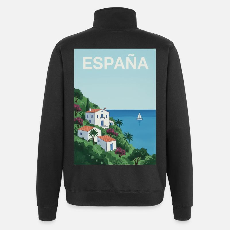 Idylle côtier espagnol - Sweat à zip 1/4 - noir