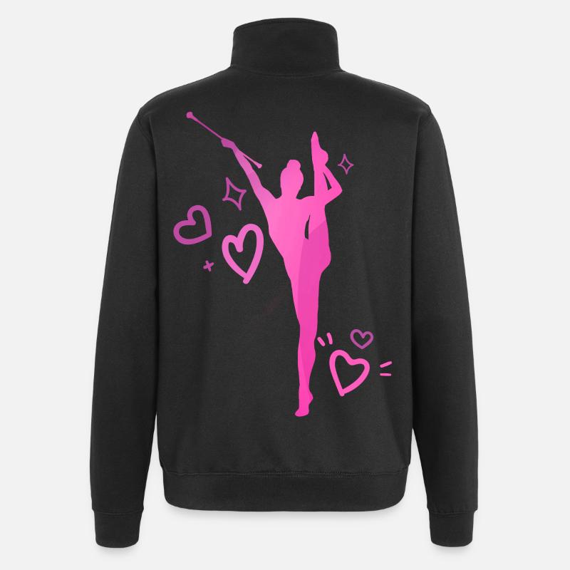 Twirleuse rosa Herzen - Quarter-Zip-Sweatshirt - Schwarz