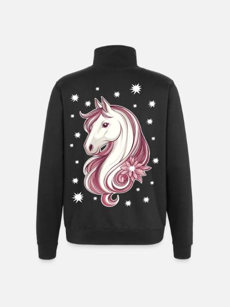 Horse with stars - Quarter-Zip Sweatshirt - black