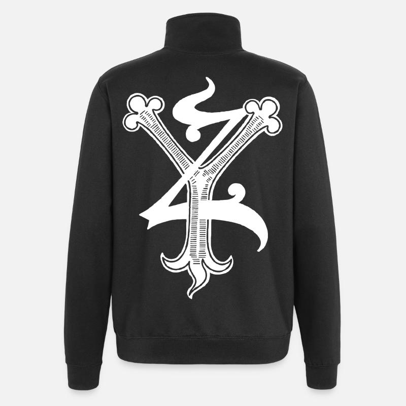 Lettres YZ Rapp art - Sweat à zip 1/4 - noir