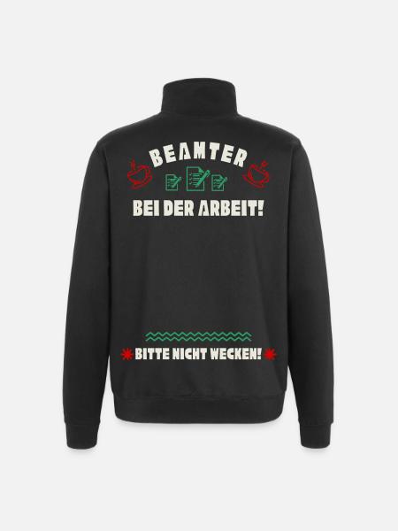 Schlafender Beamter - Quarter-Zip-Sweatshirt - Schwarz
