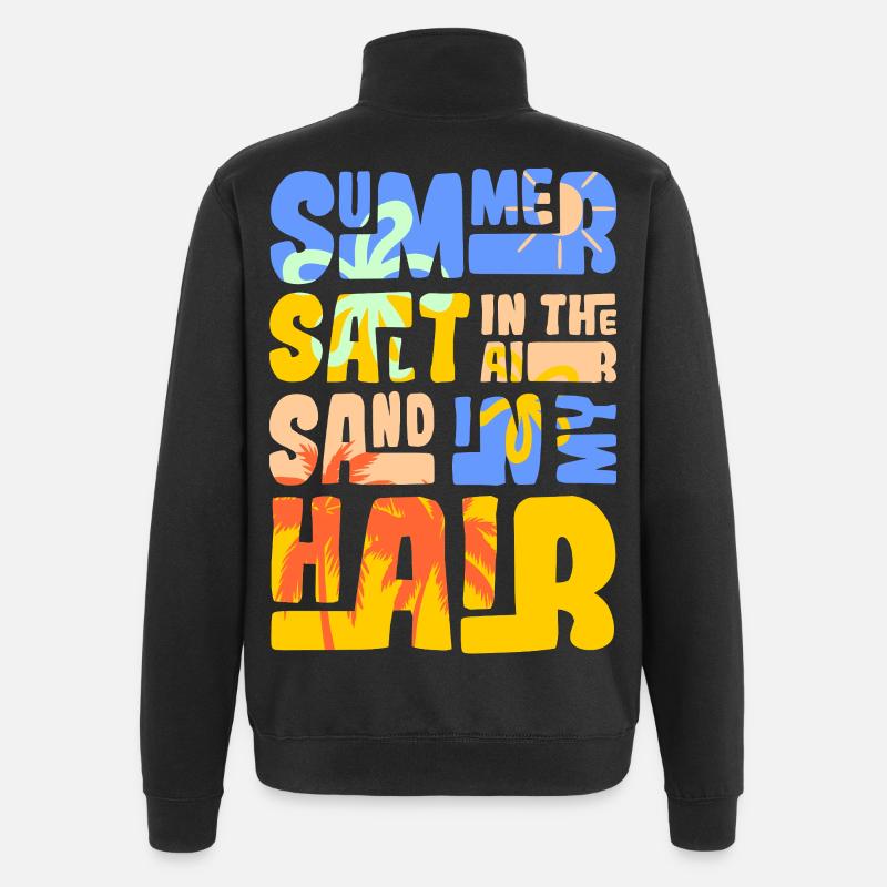 Sommerzeit Sand und Meer Design - Quarter-Zip-Sweatshirt - Schwarz