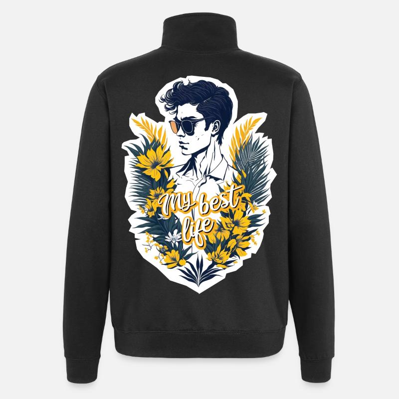 Mein bestes Leben - Quarter-Zip-Sweatshirt - Schwarz