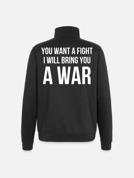 Warrior Quote Fitness - Quarter-Zip Sweatshirt - black