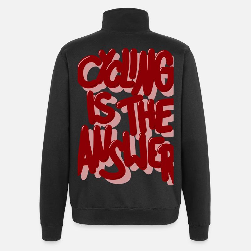 Cycling is the answer weinrot - Quarter-Zip-Sweatshirt - Schwarz
