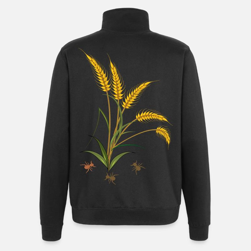Épis de maïs avec fourmis - Sweat à zip 1/4 - noir