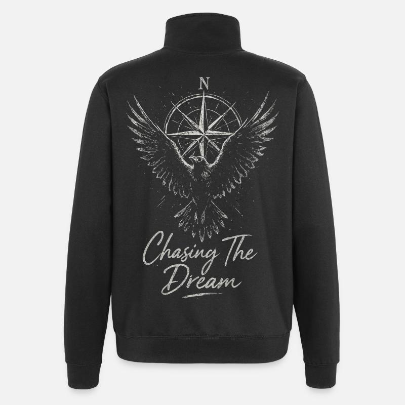Dream Hunt Boussole Wing - Sweat à zip 1/4 - noir