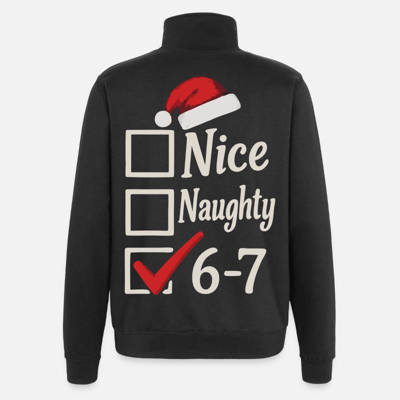 Nice Naughty 67 Noël Meme - Sweat à zip 1/4 - noir