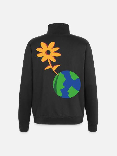Fleur sur Terre ÉcoSymbiose - Sweat à zip 1/4 - noir