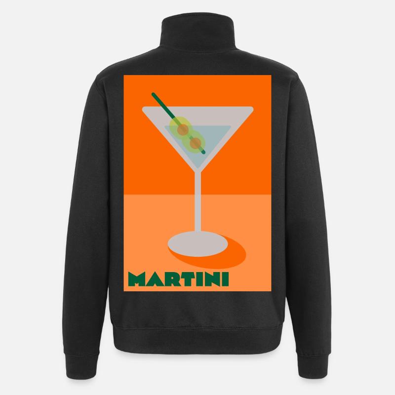 Martini Print - Quarter-Zip Sweatshirt - black