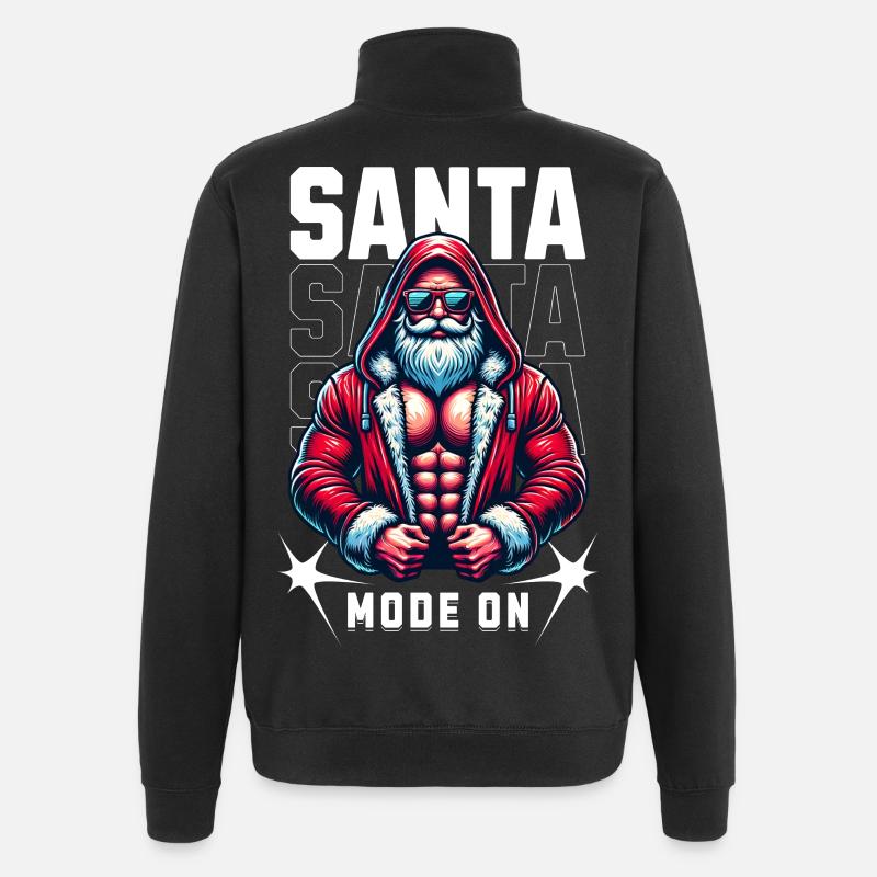 Santa Mode On - Quarter-Zip Sweatshirt - black