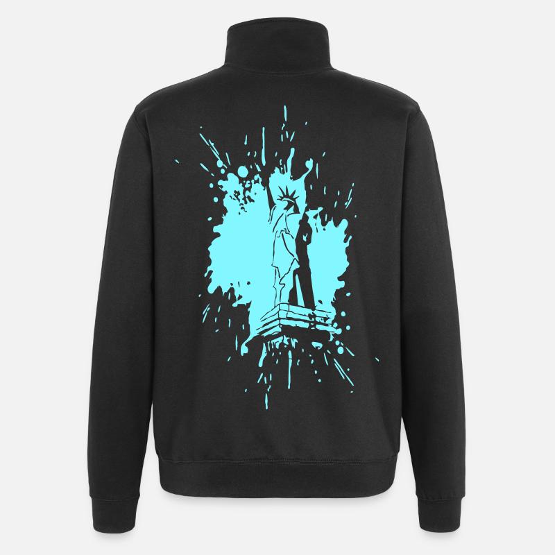 Freiheitsstatue in a Splash > Vectorgraphic - Quarter-Zip-Sweatshirt - Schwarz