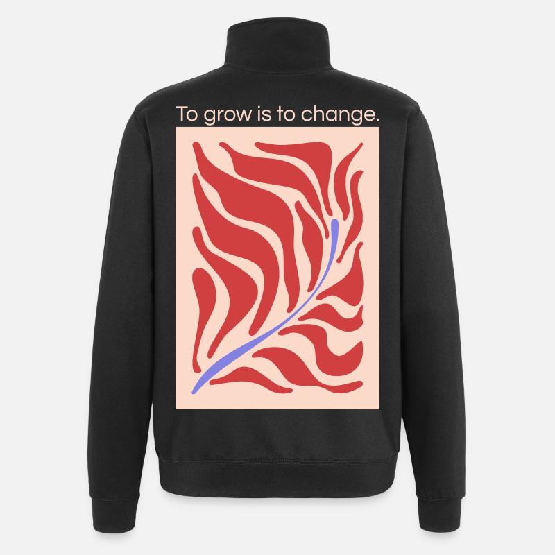 Growth through change – leaf shape pattern - Quarter-Zip Sweatshirt - black