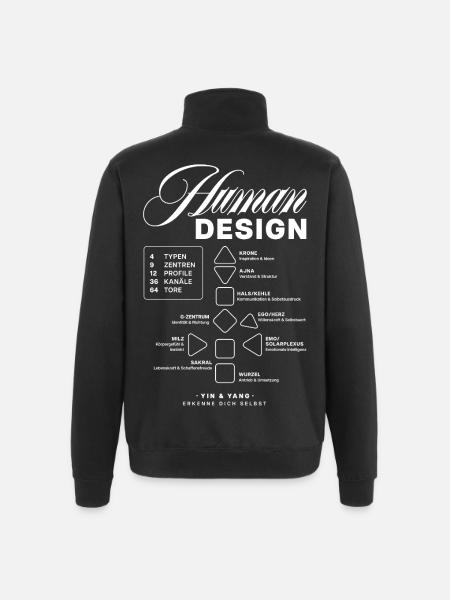 Human Design Blueprint - Quarter-Zip-Sweatshirt - Schwarz
