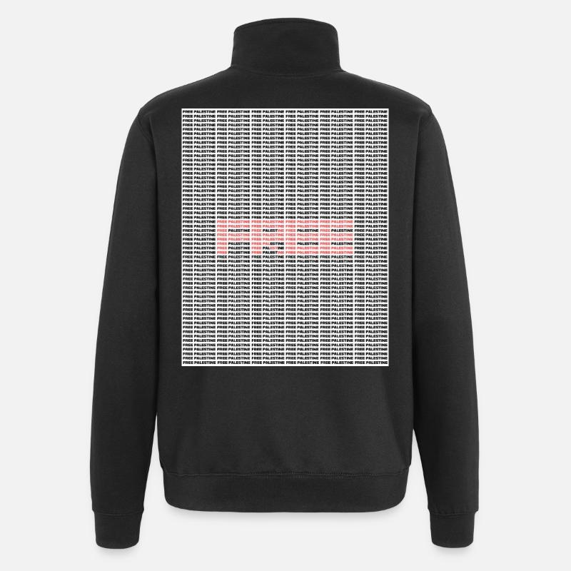 FREE PALESTINE TEXT - Quarter-Zip Sweatshirt - black