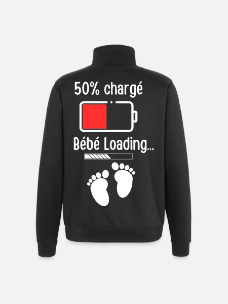 Baby-Ladeakku 50% - Quarter-Zip-Sweatshirt - Schwarz