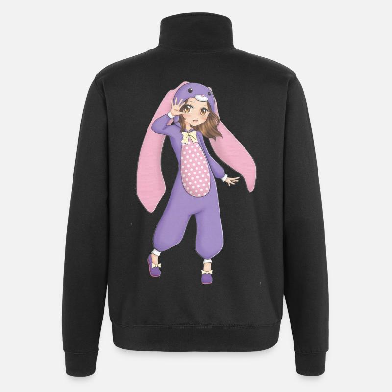 Mangas - Sweat à zip 1/4 - noir