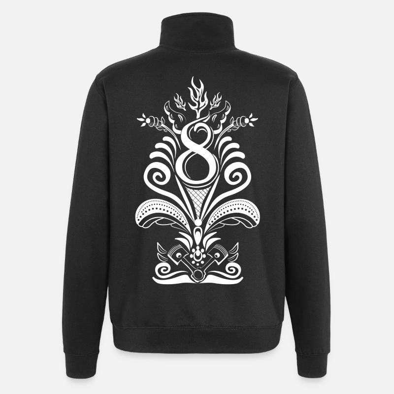 Kurbits V8 No:2 - weiß - Quarter-Zip-Sweatshirt - Schwarz