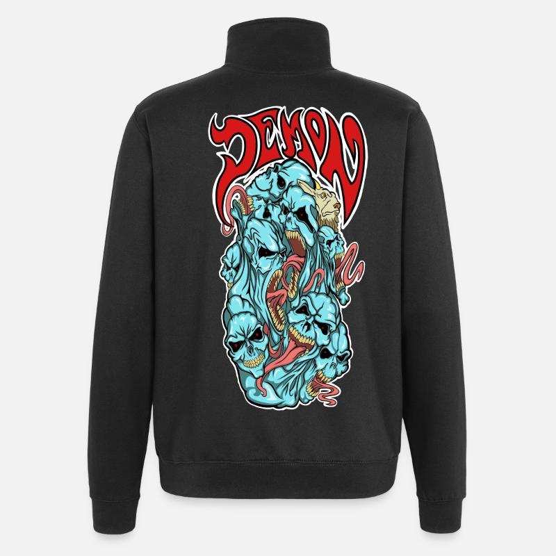 Démons - Sweat à zip 1/4 - noir