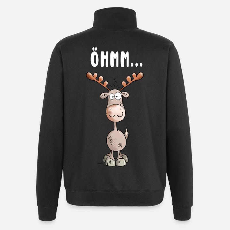 Öhmm Elch - Quarter-Zip-Sweatshirt - Schwarz
