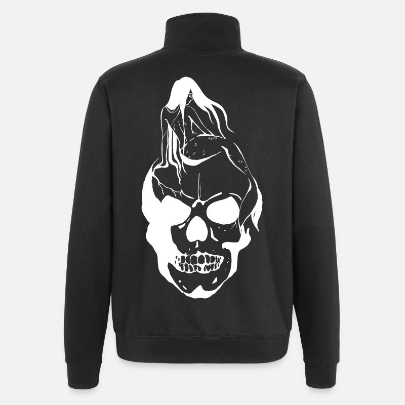 Sirène sur Skull - Sweat à zip 1/4 - noir