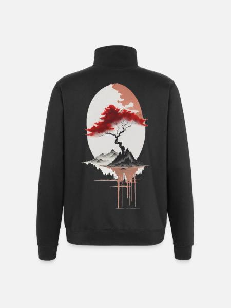 Asian island - Quarter-Zip Sweatshirt - black