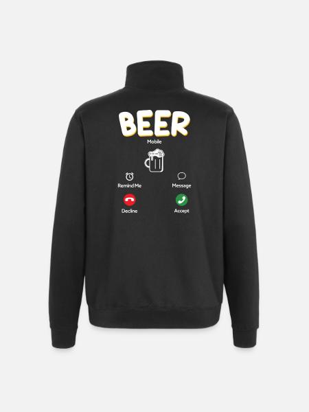 Klassisches Bierglas Motiv - Quarter-Zip-Sweatshirt - Schwarz