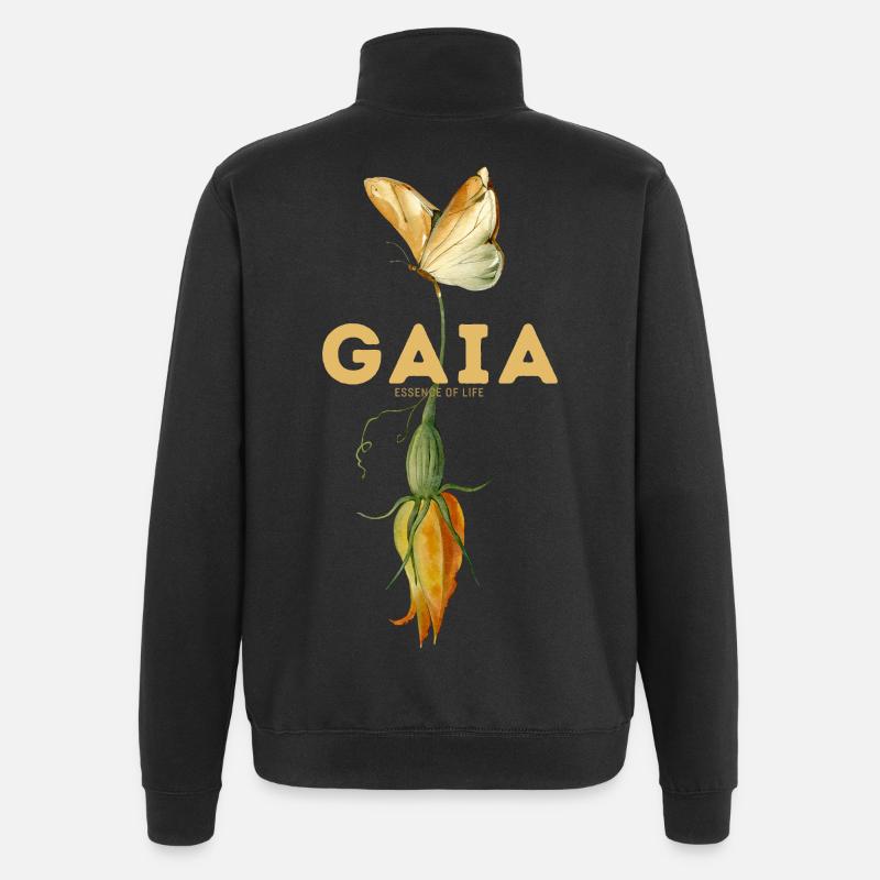 Ånder i blomst - Sweatshirt med 1/4 lynlås - sort