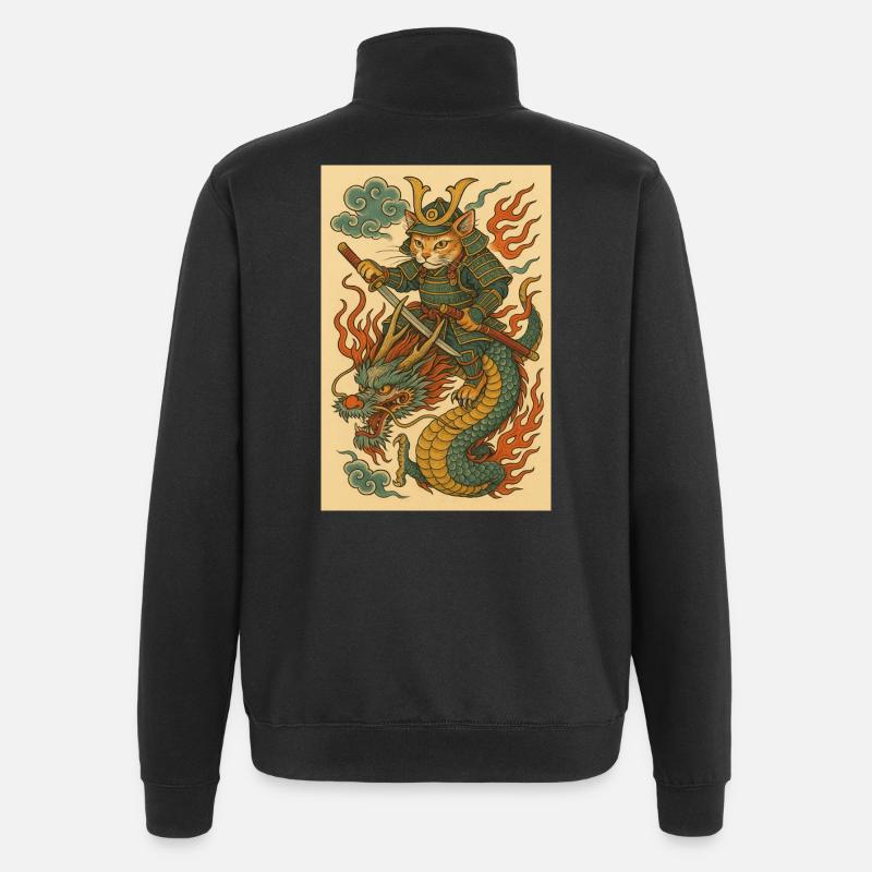 Fantôme d’un guerrier dans Dragon Battle - Sweat à zip 1/4 - noir