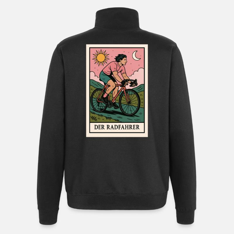 Der Radfahrer Illustration - Quarter-Zip-Sweatshirt - Schwarz