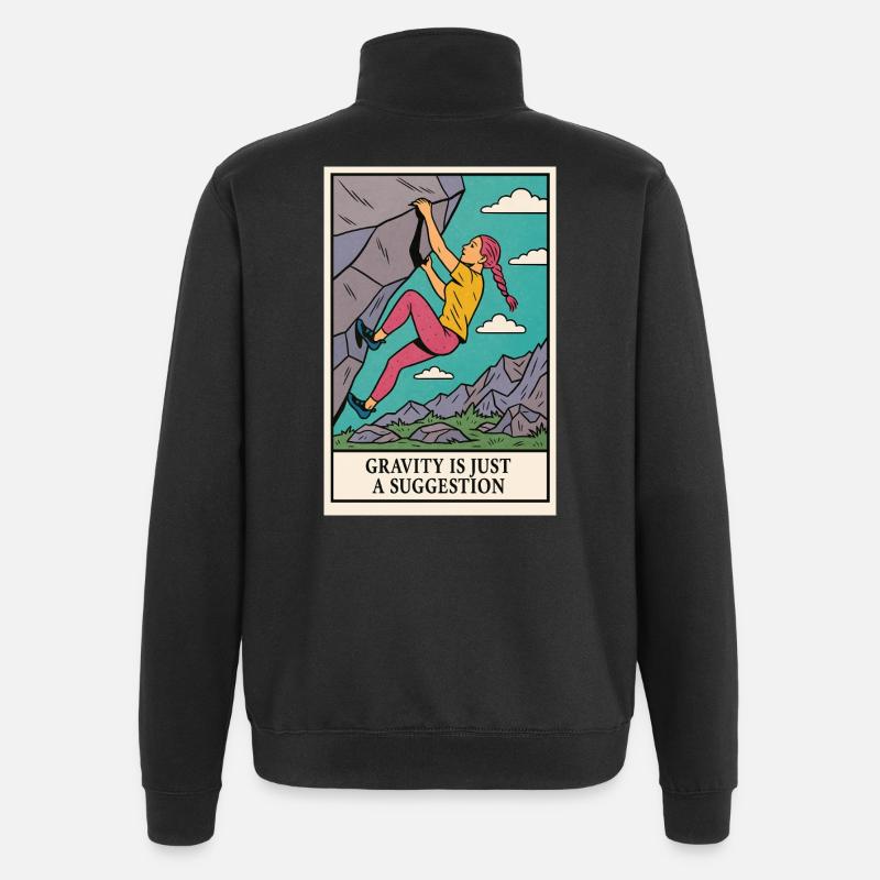 Motivational climbing design with saying - Quarter-Zip Sweatshirt - black