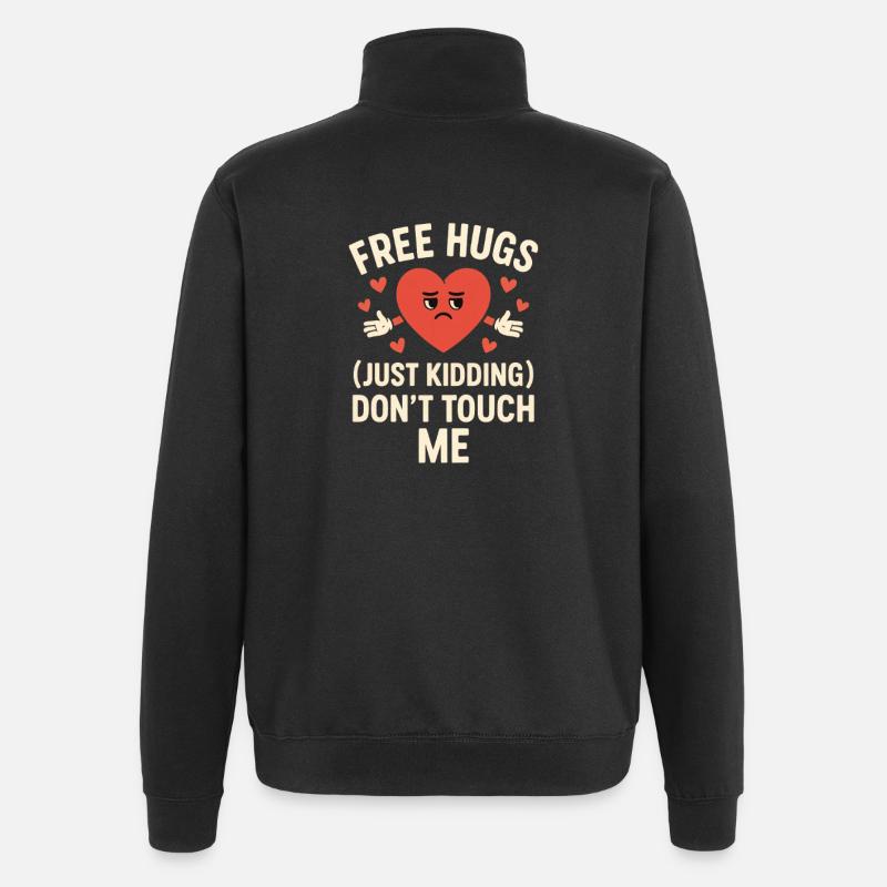 Anti-Valentins-Stimmung - Quarter-Zip-Sweatshirt - Schwarz