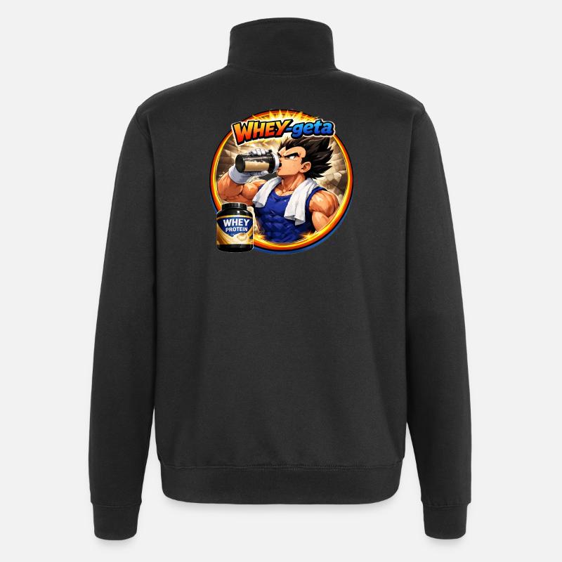 WHEYgeta - Sweat à zip 1/4 - noir